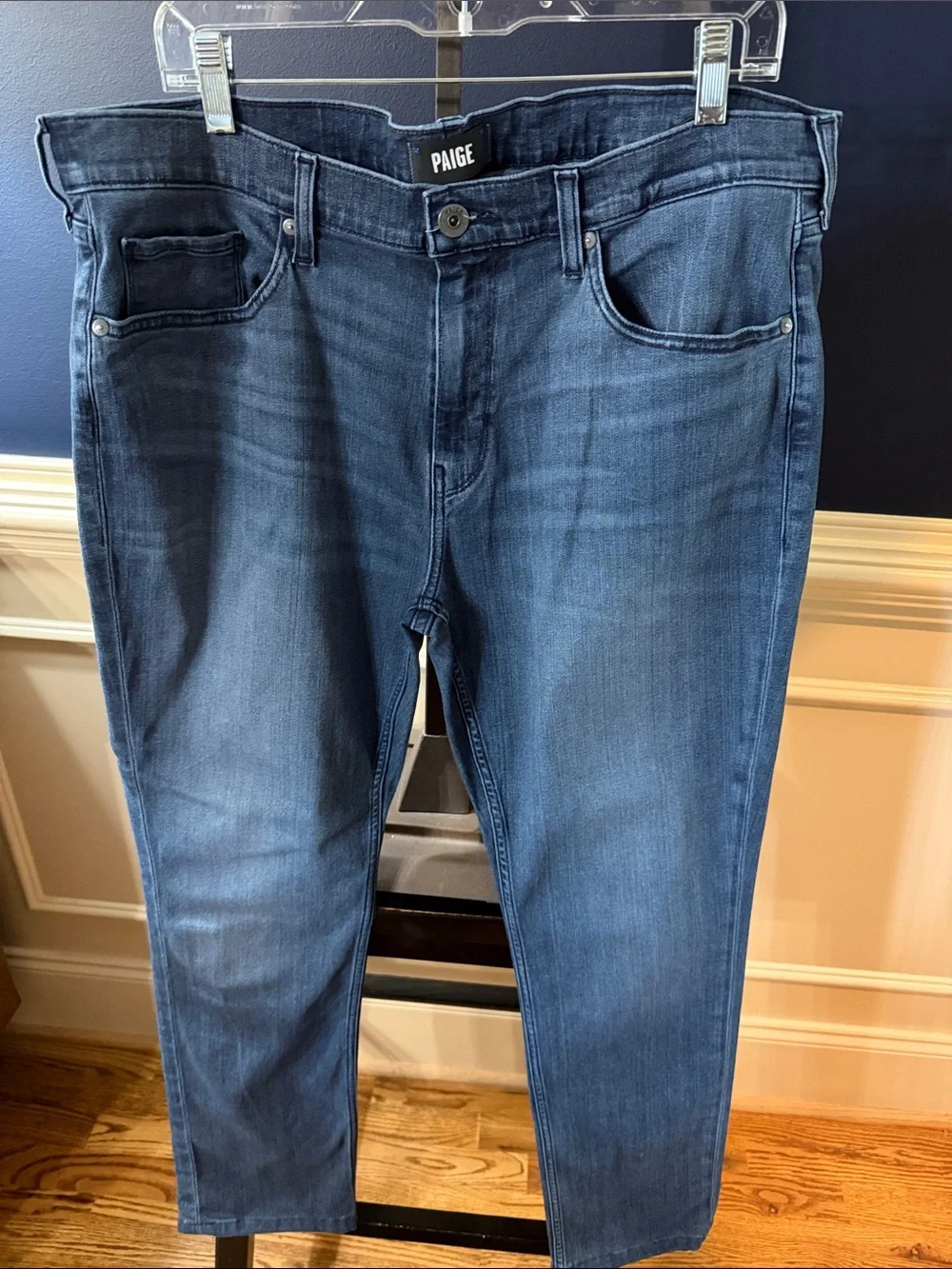 PAIGE Men's Dark Blue Skinny Jeans